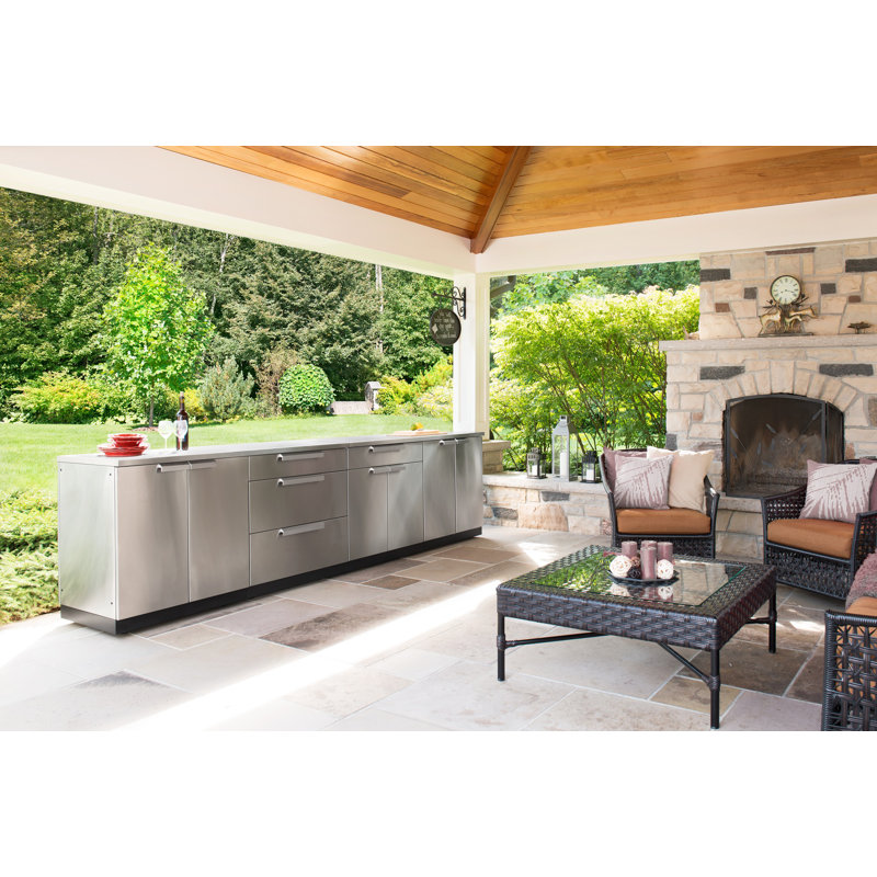 Stainless Steel Outdoor Kitchen Base Cabinet Set