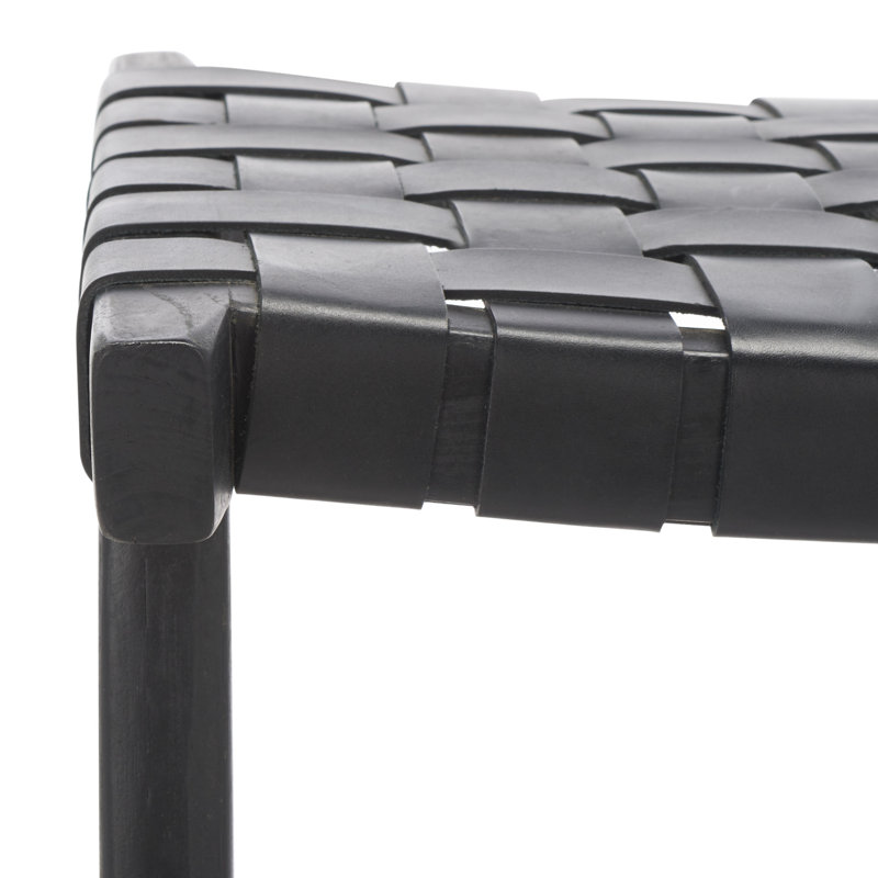 Tabouret de bar et de comptoir en cuir Alston, Noir, Tabouret de comptoir (hauteur du siège de 26,8 po, Noir
