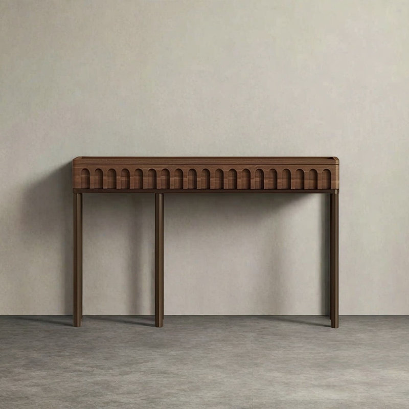 Console rétro avec 2 tiroirs, H 31,89 po x l 47,24 po x P 14,17 po