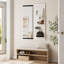 Miroir mural multifonctionnel pleine longueur, panneau coulissant, 47,6 po L x 15,7 po l, blanc, gain de place, pour chambre, salon et entrée-630656526