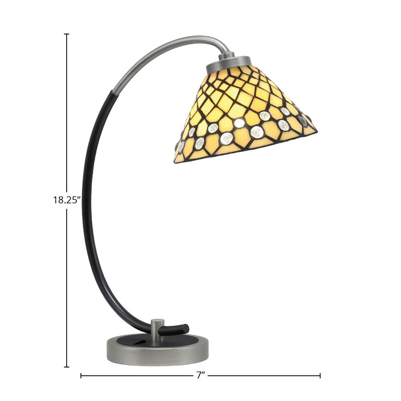 Lampe de bureau en acier inoxydable Antoniya, Graphite / noir mat