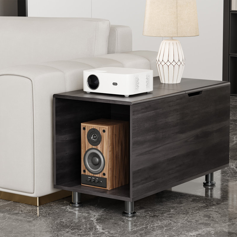 Modern Expandable Sofa End Table with Storage and Adjustable Shelf,Living Room End Side Table with Four Legs,Modular Sofa Table for Bedroom,Office