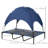 Elevated Dog Bed with Removable Canopy, Outdoor Dog Cot with UV Protection Canopy Shade, 48 inch Large Pet Bed for Camping, Dark Blue-759170023-759169562
