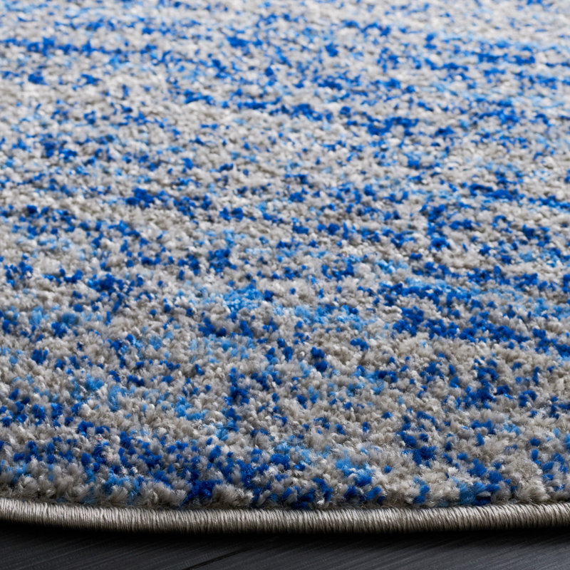Riebe Abstract Gray Area Rug, Round 4'