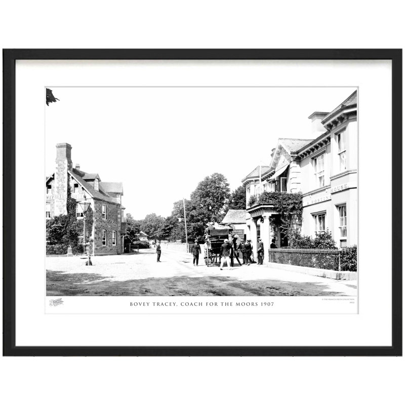 Bovey Tracey, Coach For The Moors 1907 - Single Picture Frame Print, 28cm H x 36cm W x 2.3cm D