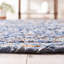 Tapis bleu / naturel tissé à plat à la main Demar-1613736232