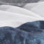 Ensemble d'édredon à rayures avec draps bleu / gris-126579797