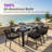 8-person Extendable Rectangular Aluminum Outdoor Dining Table With Built-in Table Leaf