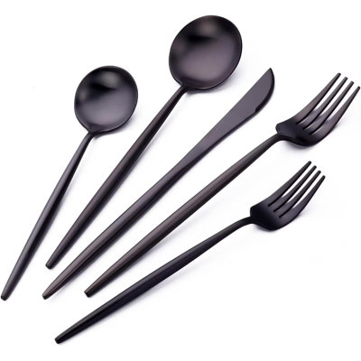 20-Piece Stainless Steel Flatware Set With Matte Finish - Durable, Dishwasher Safe, Modern Design For Everyday Dining And Special Occasions