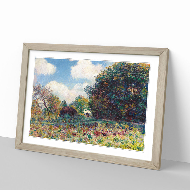 The Road in the Woods by Alfred Sisley - Picture Frame Painting, Oak Framed, 27cm H x 36cm W x 2cm D