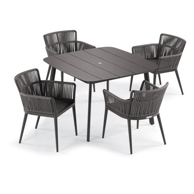 Nette 5-Piece 45" Dining Table & Armchair Set