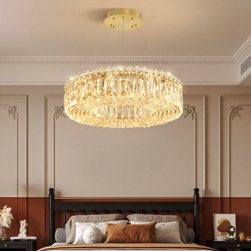 Lustre en cristal 16 po, Gold