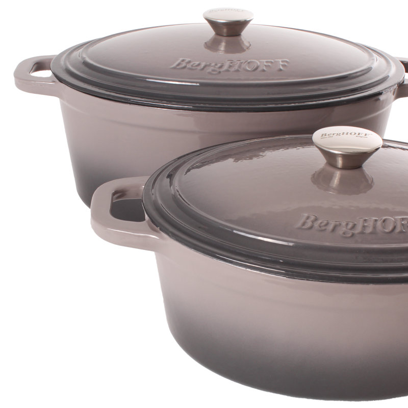 Batterie de cuisine en fonte 4 pièces Neo avec et 7 pintes Fours néerlandais couverts, Huître
