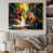 Toile avec cadre flottant or