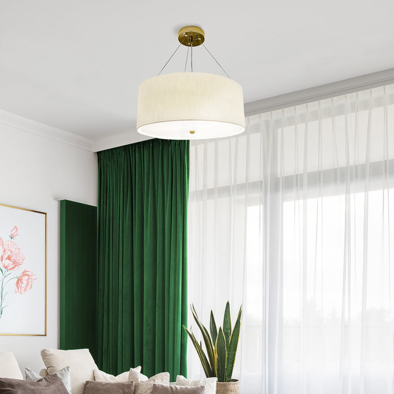 Luminaire suspendu Pearce - laiton vieilli, 5 lumières, H 85 po x l 22 po x P 22 po