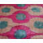 Coussin en velours de soie rose et turquoise