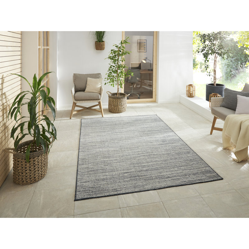 Machine Woven Silver Indoor/Outdoor Rug, Rectangle  80 x 150cm