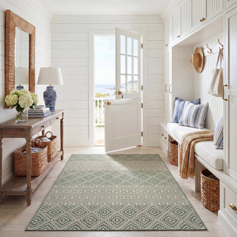 Courtyard Performance Southwestern Indoor/Outdoor Area Rug, Rectangle 5'3" x 7'7"