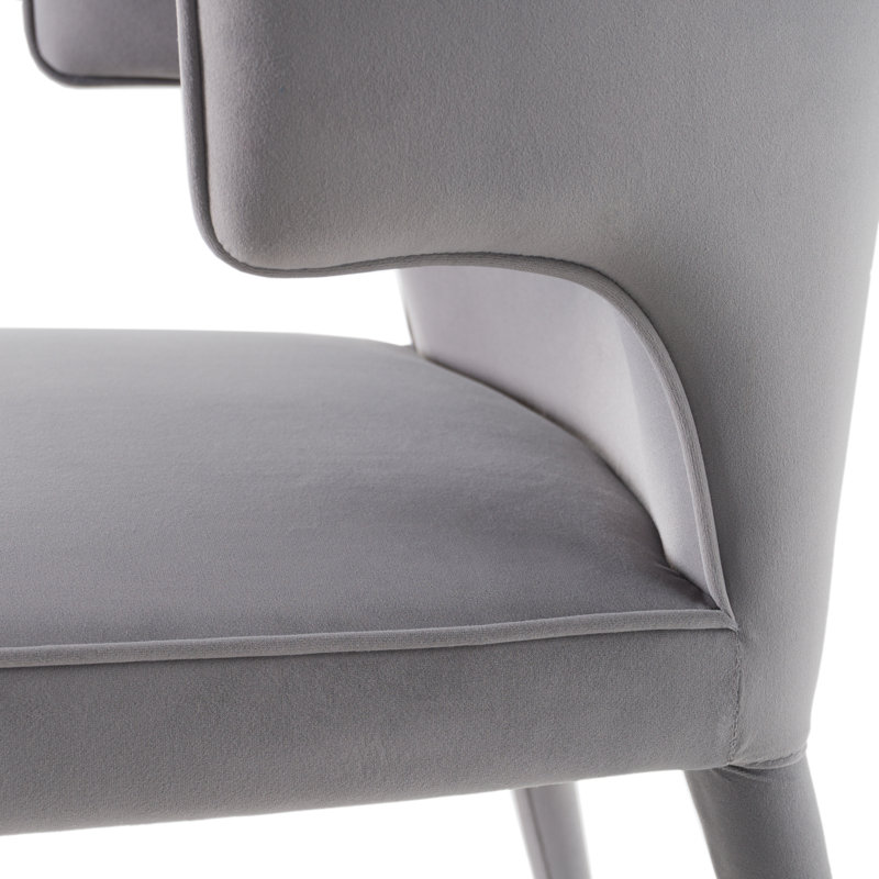 Oradell 20'' H Velvet Upholstered Side Chair, Gray