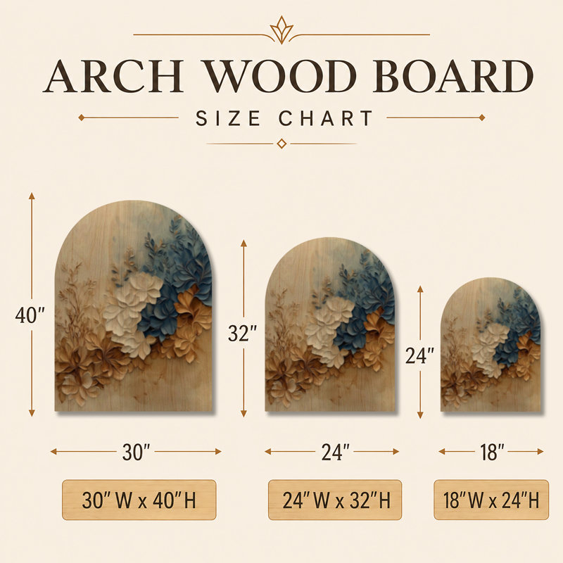 Sable et Indigo en fleurs I - Affiche murale en bois arqué Magnolia, H 32 po x l 24 po, Arche