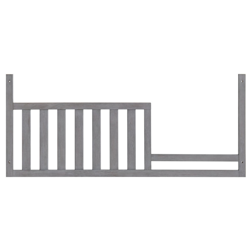 Gray Wooden Toddler Guard Rail for Crib Conversion