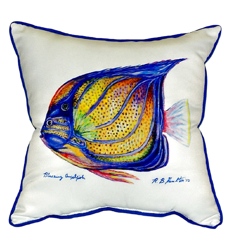 Coussin euro intérieur/extérieur ring angelfish, blanc, Grand