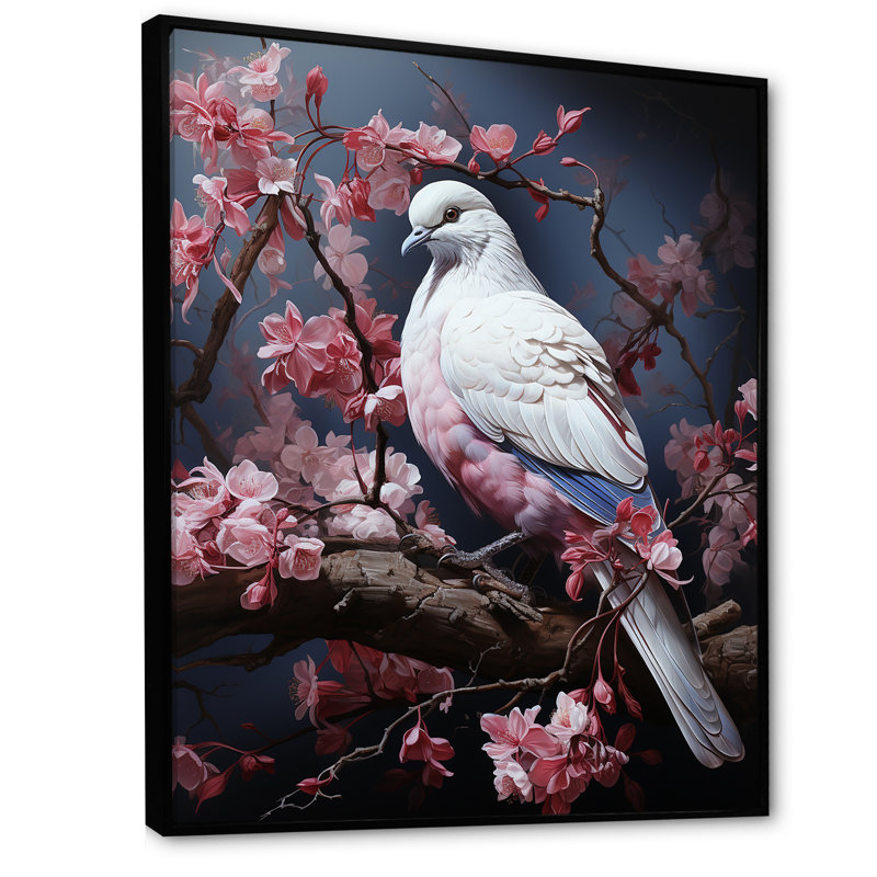 Dove Reverie II - Dove, art mural, Cadre flottant noir, H 40 po x l 30 po x P 1,5 po