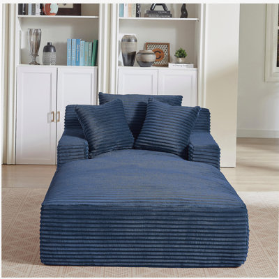 Très grande chaise longue d'intérieur, canapé rembourré en velours côtelé moderne, aucun assemblage requis, canapé-lit confortable pour le salon, le bureau