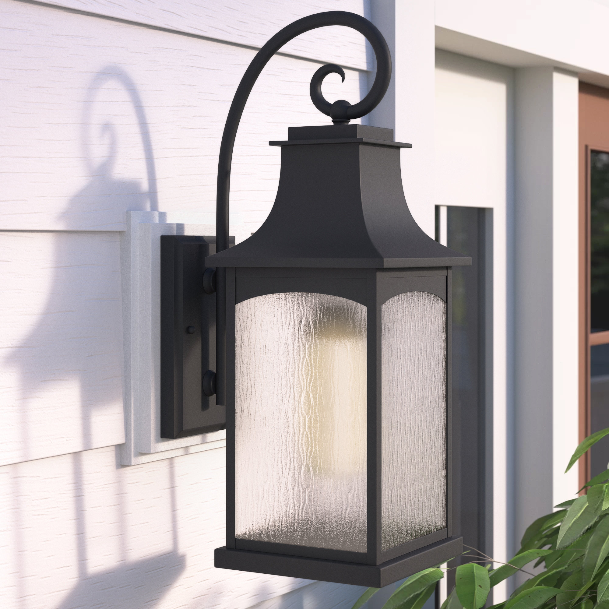 Danny Outdoor Wall Lantern, Black, 3 - Bulb, 23.75'' H X 8.5'' W X 12'' D