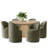 6 - Person Dining Table Sets With Round Table & 6 Upholstered Fabric Chairs-608628849-608628853