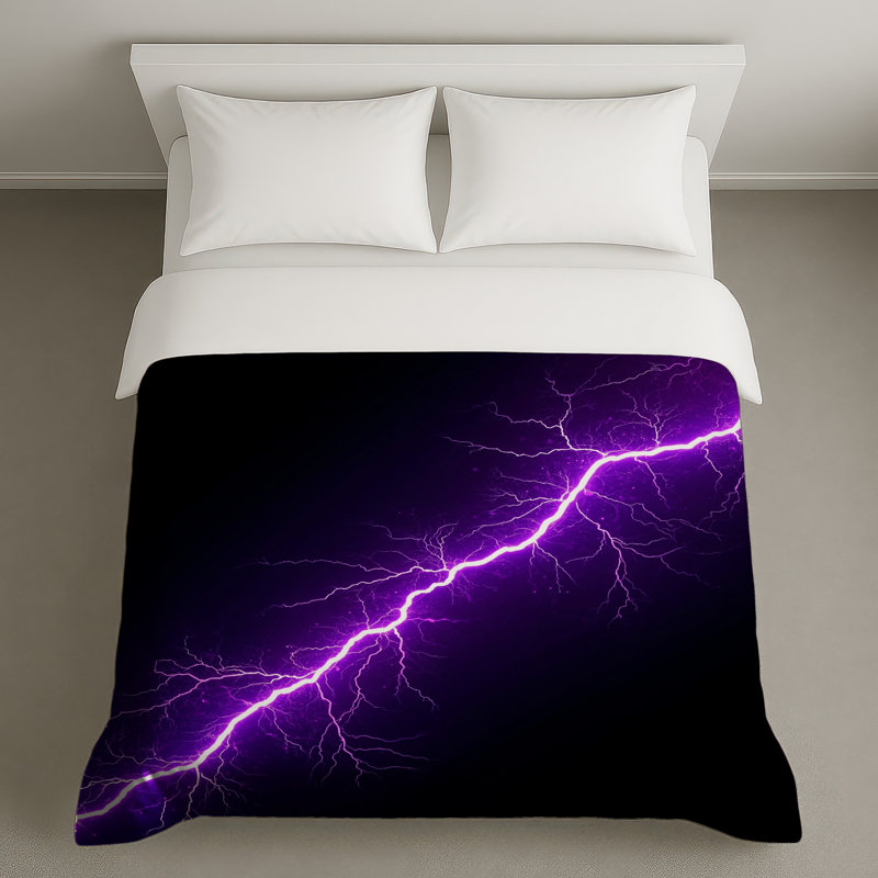 Housses de couette mauve avec éclair, Twin