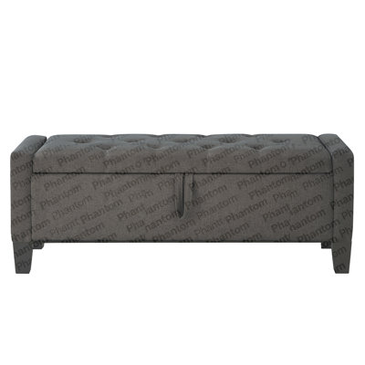Ottoman With Storage, Storage Ottoman Bench With Safety Hinge 350 Lbs Weight, Upholstered Entryway Bench With Seating For Bedroom, Living Room - Dark Gray