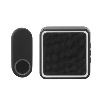 Heath Zenith Black Plastic Wireless Battery-Operated Doorbell Kit -  Symple Stuff, 0390E9D7681B4D5683E0274A533999FD