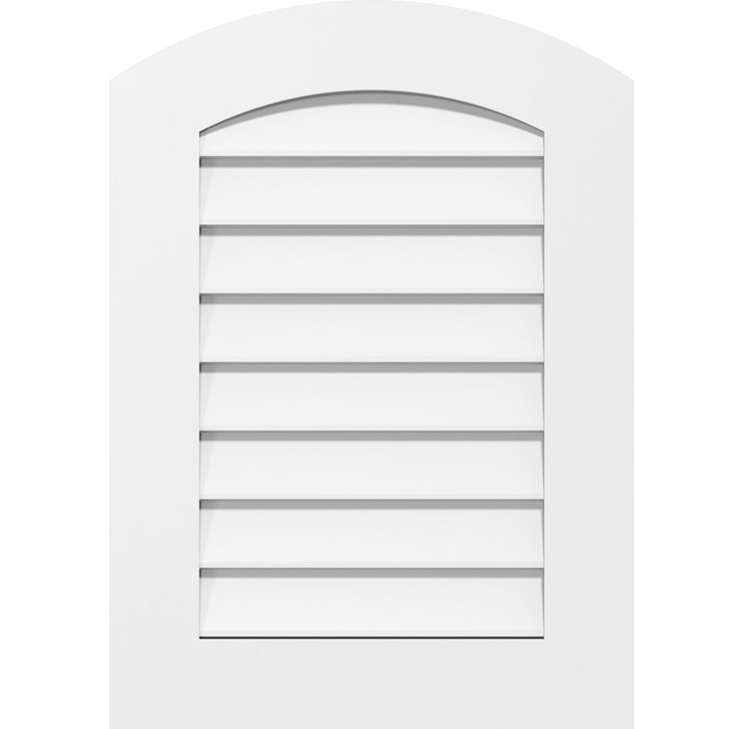 Arch Top Surface Mount Non-Functional Standard Frame PVC Gable Vent, 18" H x 34" W