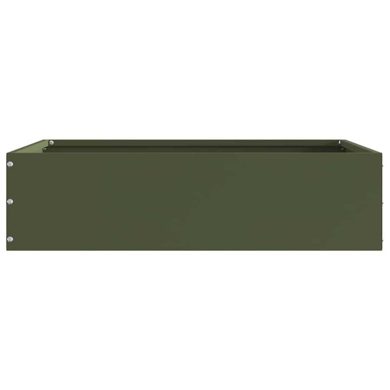 13 cm H Steel, 13cm H x 50cm W, Olive Green
