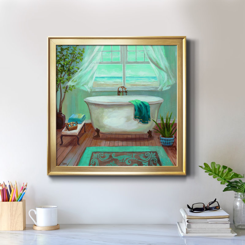 «Soft Breeze I», reproduction d'art sur toile encadrée, H 17,5 po x l 17,5 po x P 1,5 po, Toile encadrée dorée