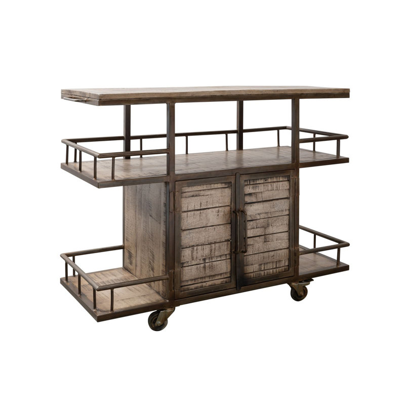 Heavy Industry Solid Wood Kitchen Cart, Brown