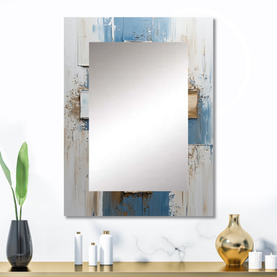 «White Minimalisme Christianity Cross Dream» - miroir décoratif Christianisme, miroir mural traditionnel, impression d'art en métal