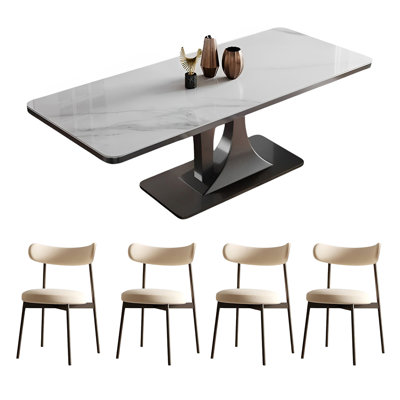 Ensemble de table de salle à manger rectangulaire et chaises