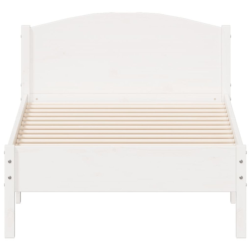 Peggy Solid Wood Bed, Small Single (2'6), White