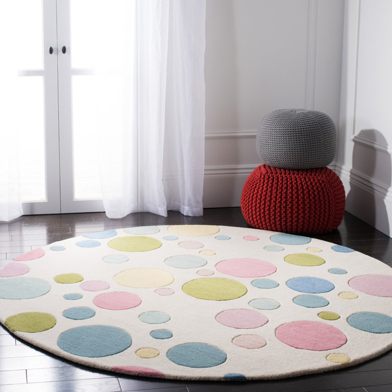 Tapis en laine touffeté à la main Amier, Rond 8 pi
