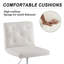 Fauteuil de bureau blanc pivotant ergonomique et réglable avec roulettes - Chaise de bureau d'ordinateur moderne à roulettes, chaise de travail confortable pour bureau à domicile, bureau ou coiffeuse-1916842945