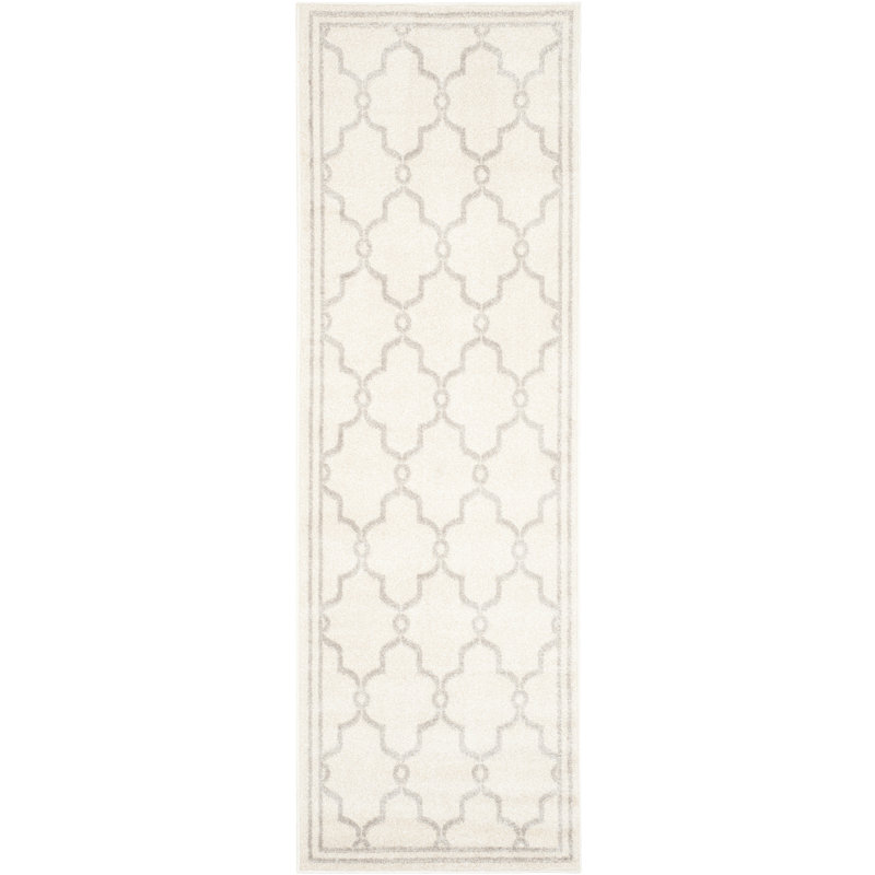 Ammundsen Geometric Ivory/Light Gray Area Rug, Runner 2'3" x 7'