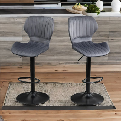 Ellerman Swivel Adjustable Height Stool With Back & Footrest Barstool Kitchen Chair