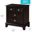 Table de chevet Ashford, cappuccino