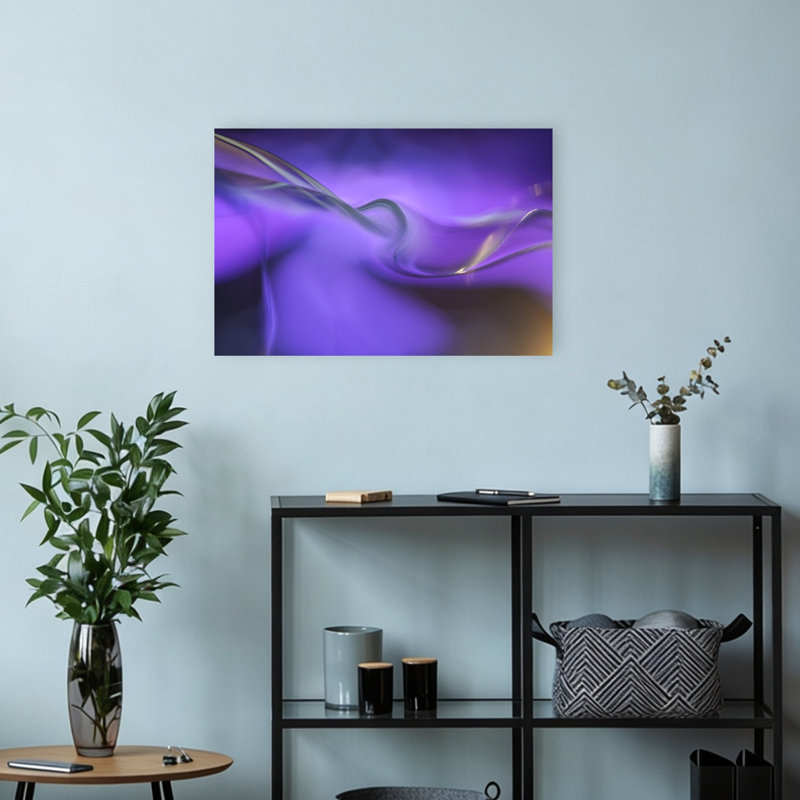 Abstract Waves Abstract Elegant Modern Violet Wall Art Print 1 Piece Wrapped Canvas Wall Art, 30.48cm H x 45.72cm W