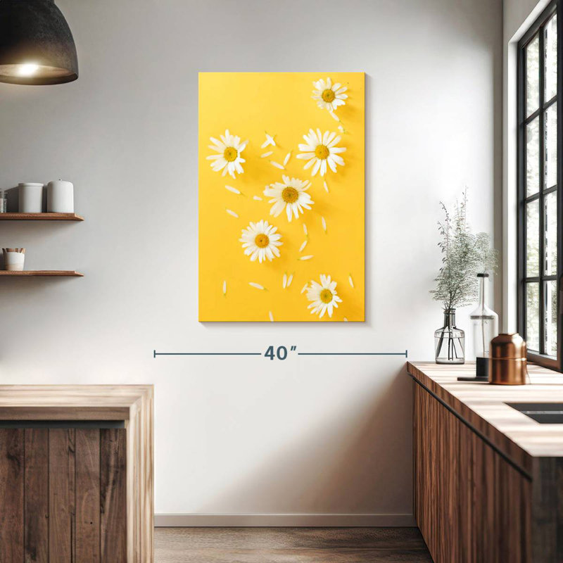 Harnek camomille sur jaune, H 39 po x l 26 po