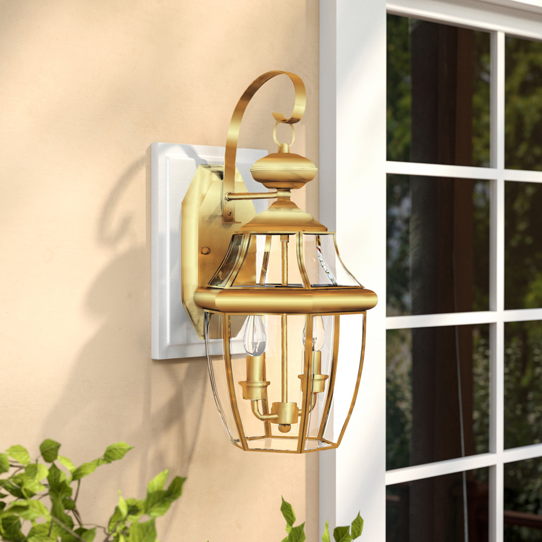 20.5'' H Glass Outdoor Wall Lantern House of Hampton® Fixture 