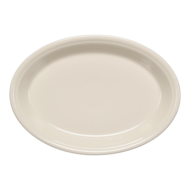 Fiesta Serveware Oval Serving Platter, 1.75" H x 9.5" W x 13.62" L, Linen