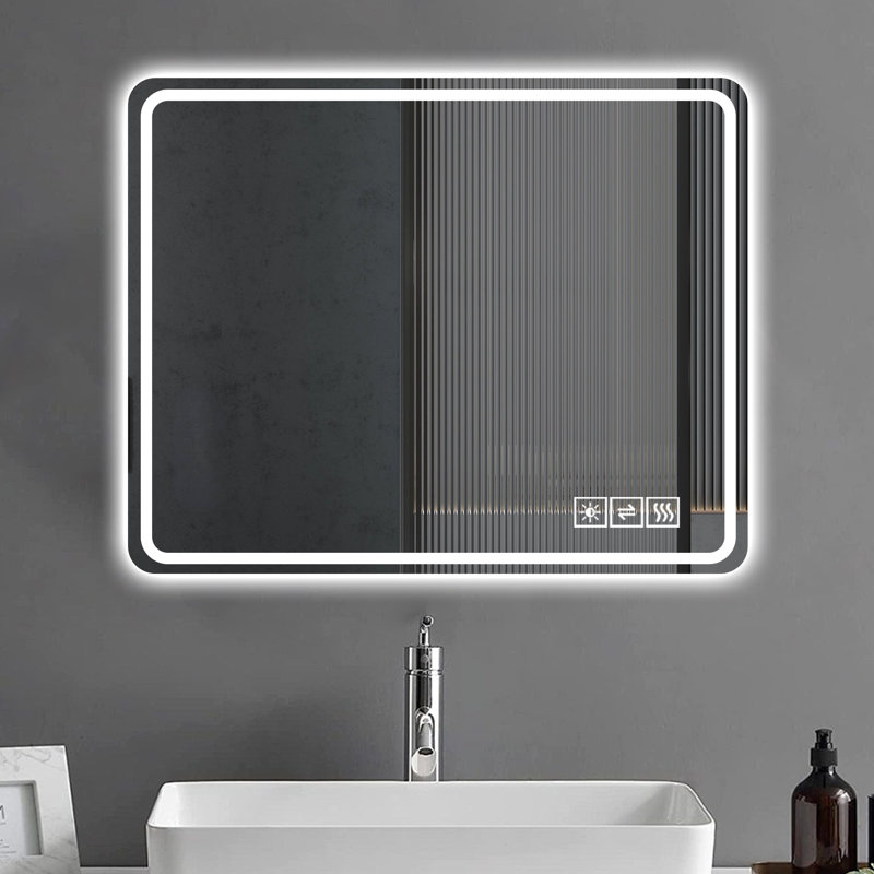 Miroir de salle de bain Led, 31,87 po x 40,42 po